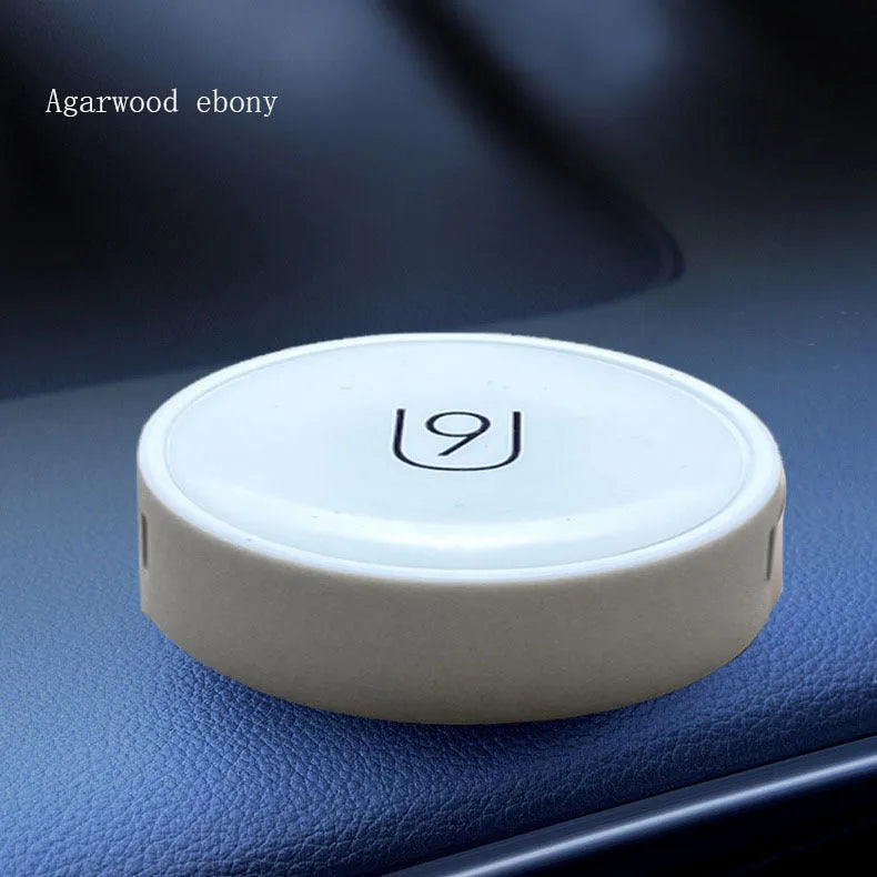 Round solid balm car decoration with floral fruity fragrance in three styles