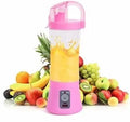 Portable USB rechargeable handheld fruit juicer in blue colour with 400ml capacity cup