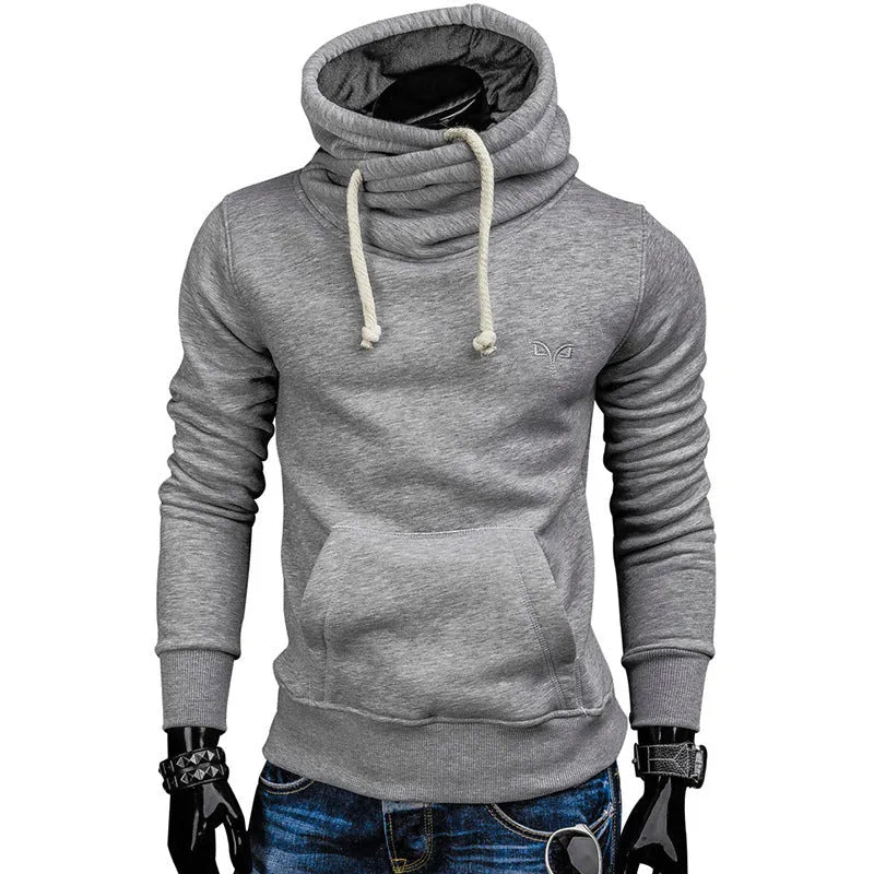 Solid colour polyester sweatshirt with embroidery detail in dark grey – front view