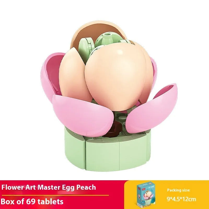 Plastic building blocks flower pot model assembly toy for teenagers