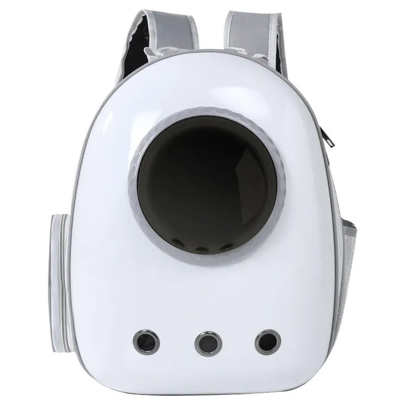 Grey acrylic mesh side open pet backpack for cats and small dogs up to 7.50kg