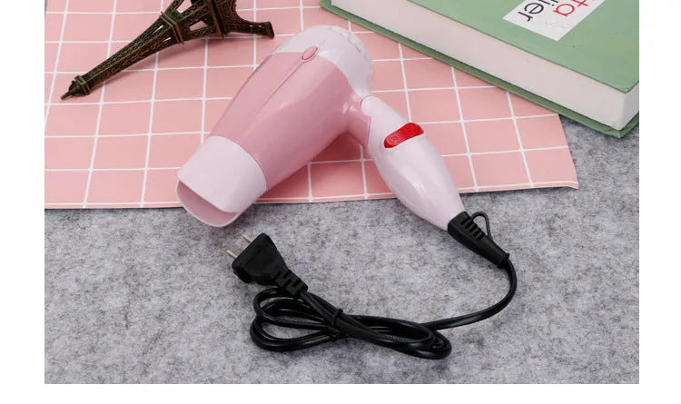 600W electric hair dryer with three gears and high temperature resistant body, compact 11x7.5x17cm size, white finish