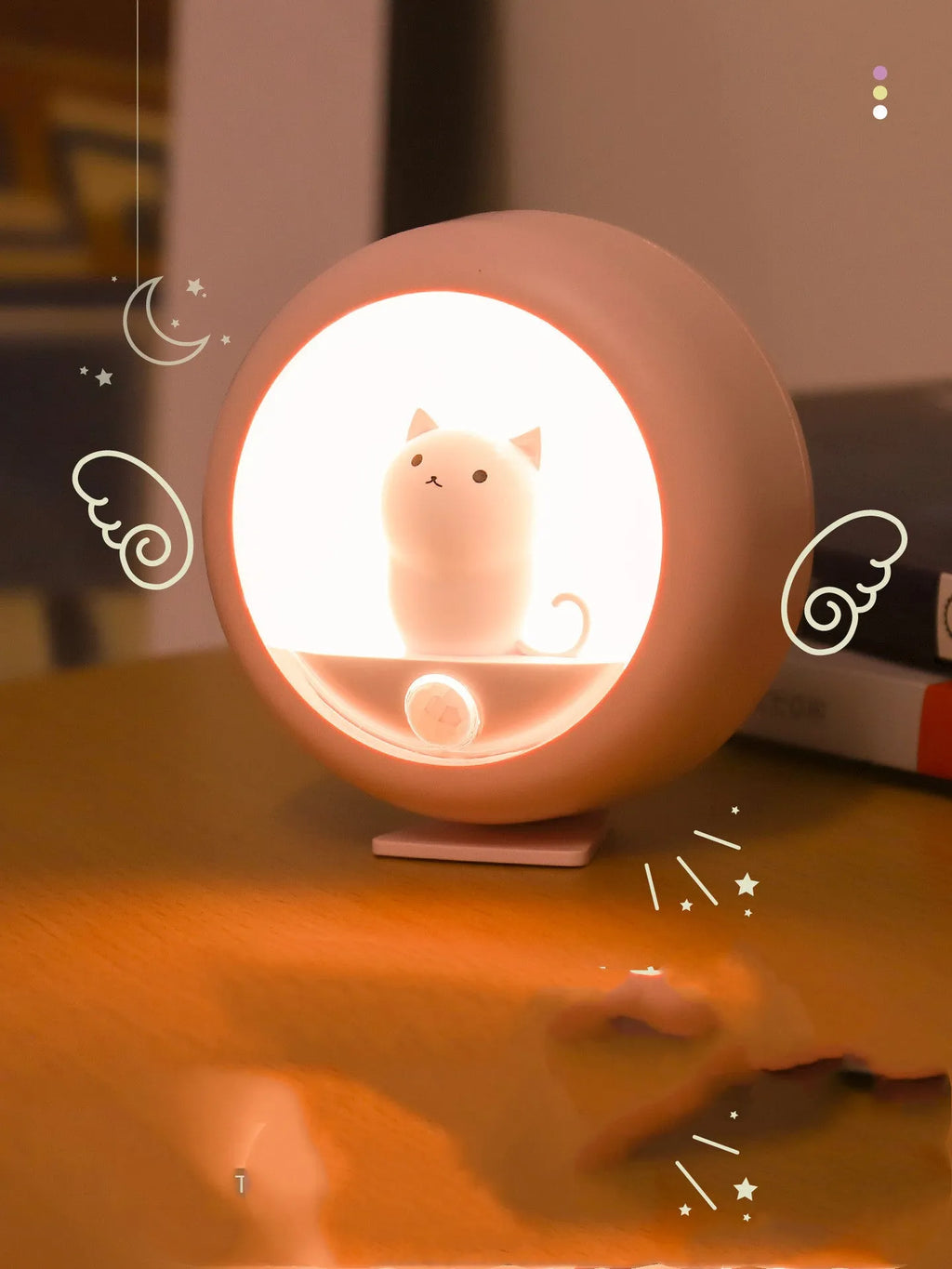 Baby bedside night light with projection feature in three colour options