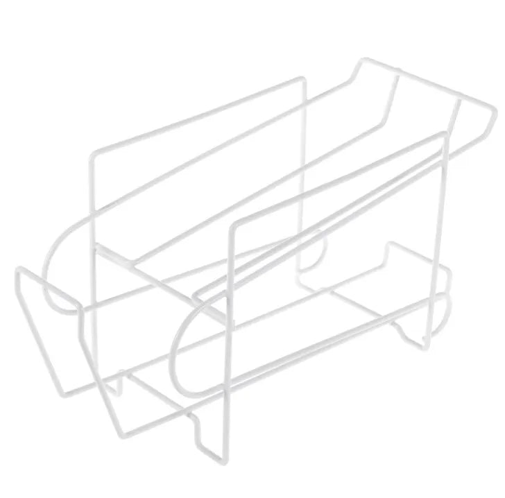 Double-layer iron kitchen storage rack for cans showing two tiers and compact size