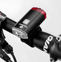 Black aluminium alloy bicycle helmet light with 100 lumens, USB rechargeable, 50m range, three modes