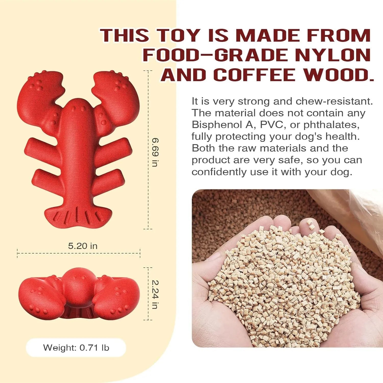 Red Nylabone hard dog chew toy for large aggressive chewers on a white background