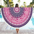 Round polyester bath towel with digital print, 150cm diameter, in style option 1
