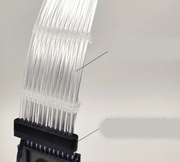 25 cm transparent silver-plated computer case cable extension with RGB light row for power supply