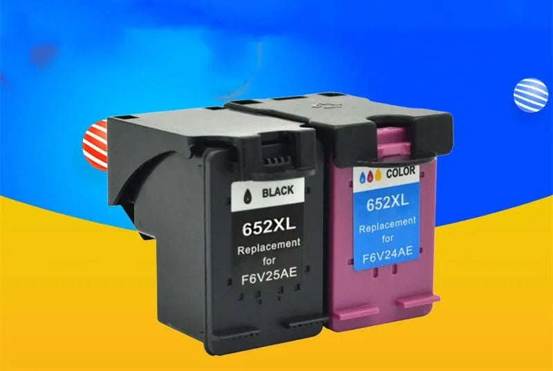 Refillable black and colour ink cartridge for HP Deskjet and Officejet printers.