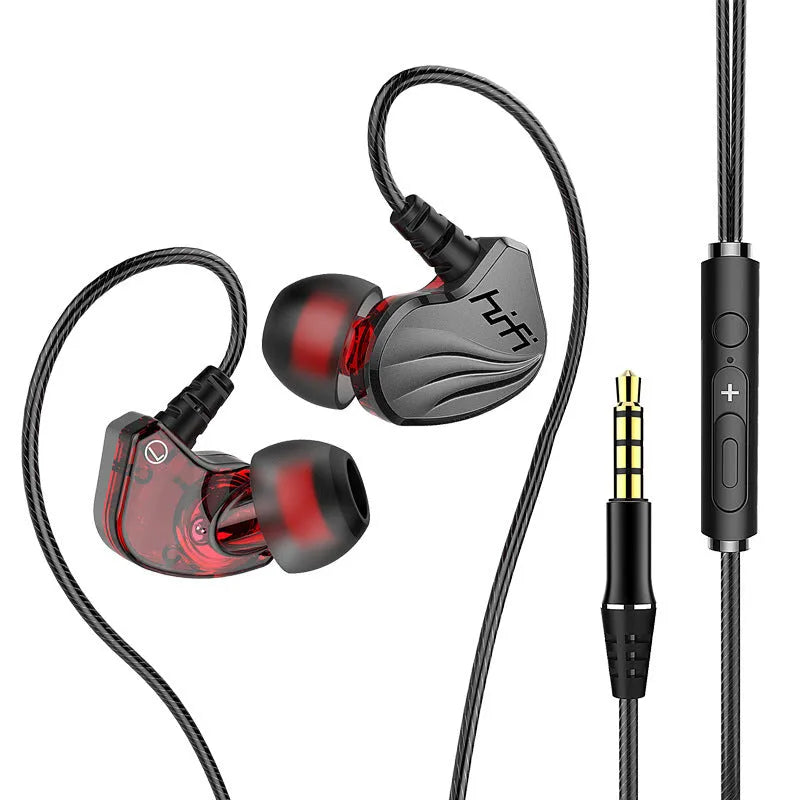 In-ear wired headphones with straight 3.5mm plug and 1.2-metre cable in gunmetal finish