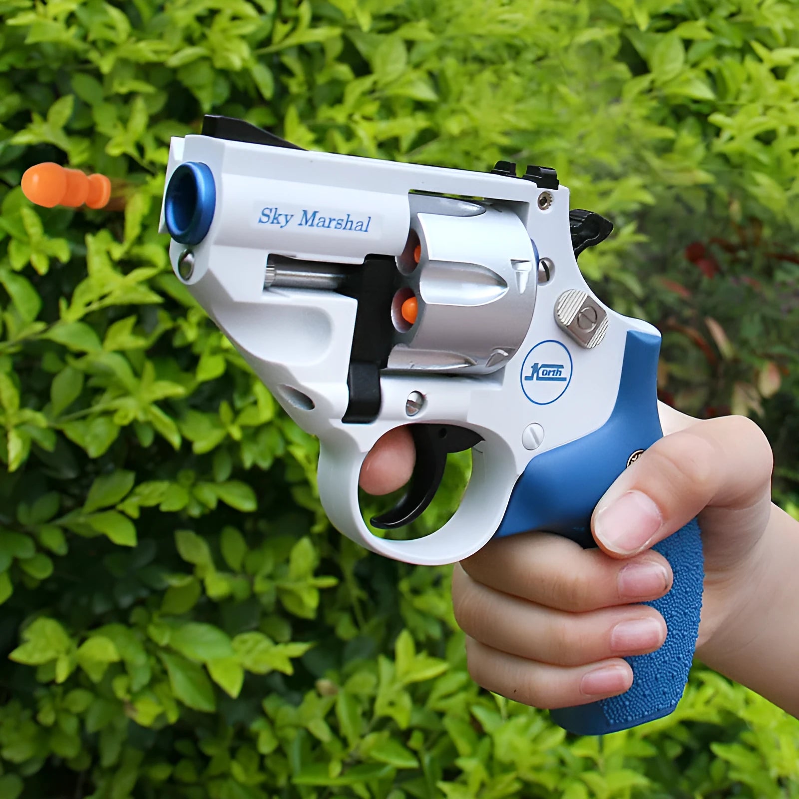 Alloy hand small simulation toy gun model in PA/nylon, sky black colour, side view