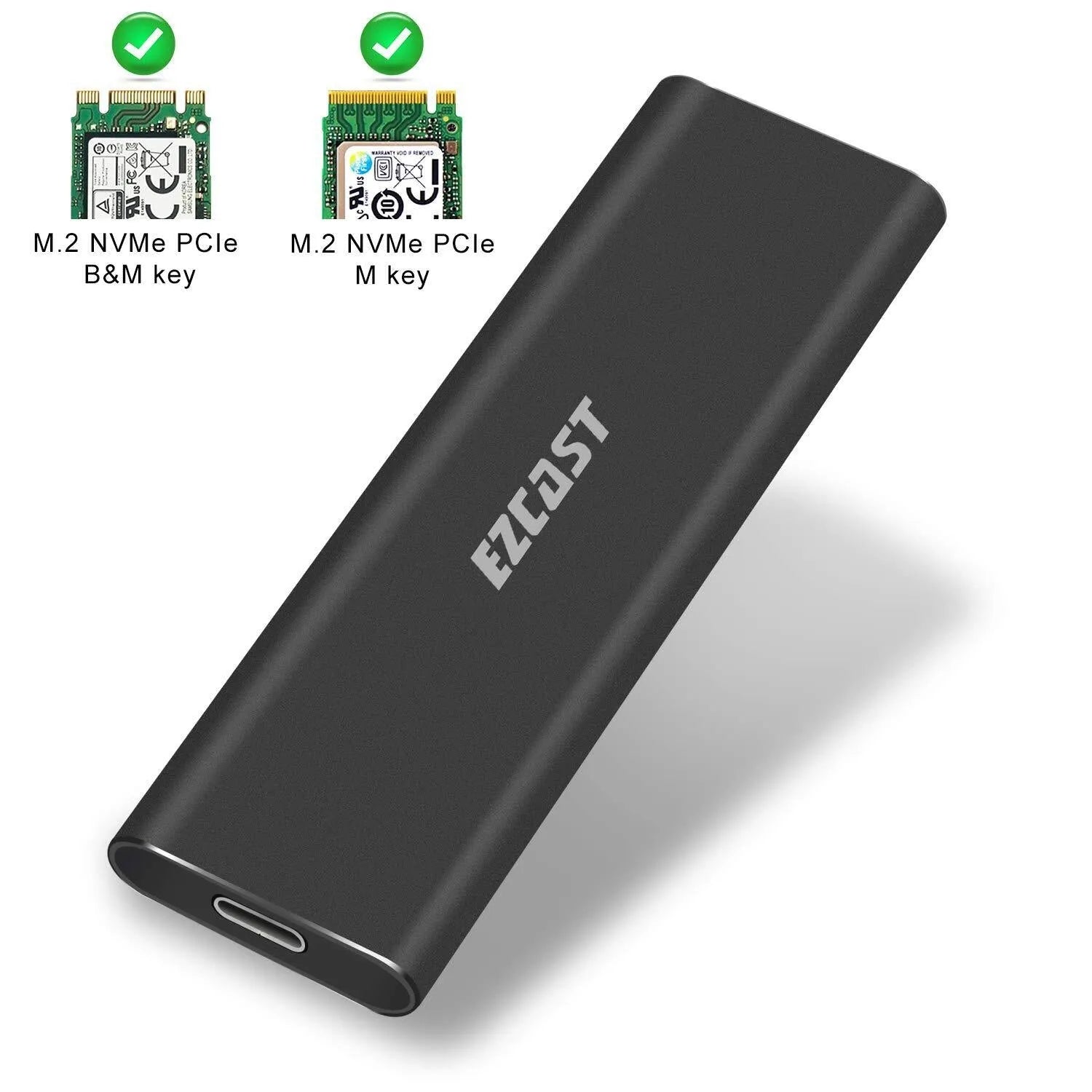M.2 NVMe mobile hard disk box with USB 3.1 Gen2, PCIe interface, supporting 2280 SSD
