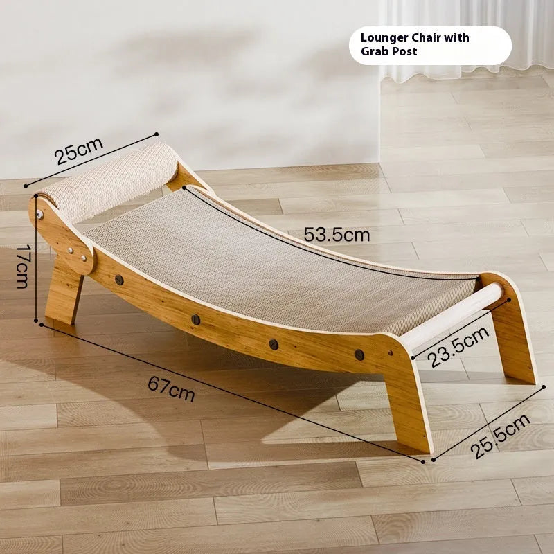 Recliner cat scratch board with sisal composite scratching surface in catch ball style design