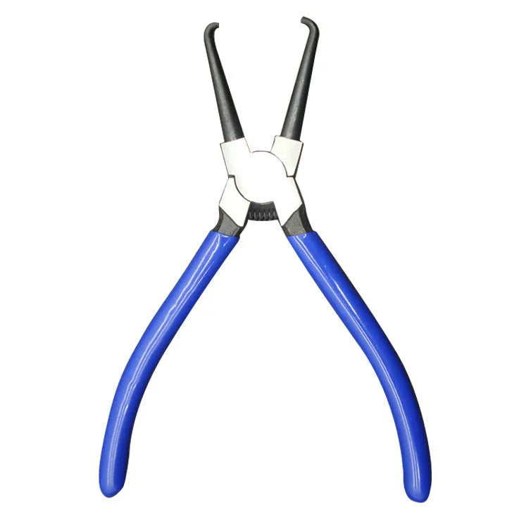 Iron caliper tubing pliers with rubber grips for automotive fuel line maintenance in two sizes