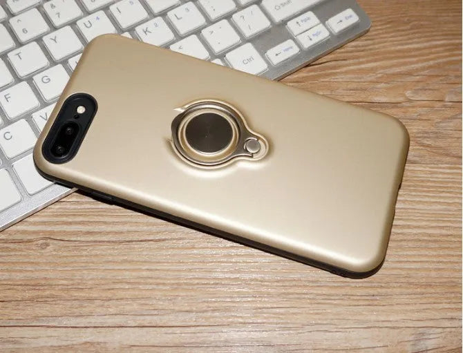 Solid colour magnetic phone case for iPhone on a magnetic car mount, showing side profile.