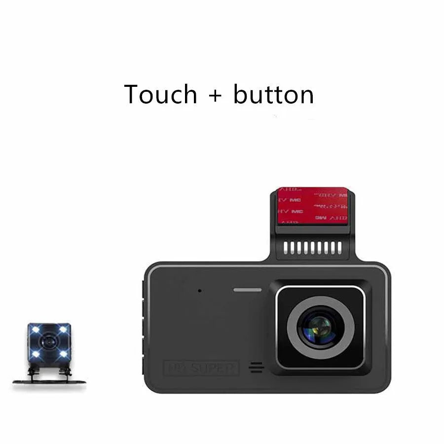 4-inch touch screen dual lens dashcam for front and rear vehicle recording