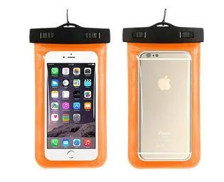 AQUA-ONE waterproof PVC phone pouch with clear touch screen, shown in blue colour