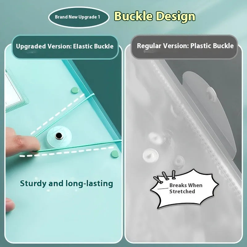A3 test paper storage bag with multi-layer folder in translucent PP plastic for exam organisation