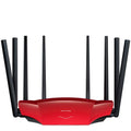 Dual band wireless router with 4 Ethernet slots and built-in firewall