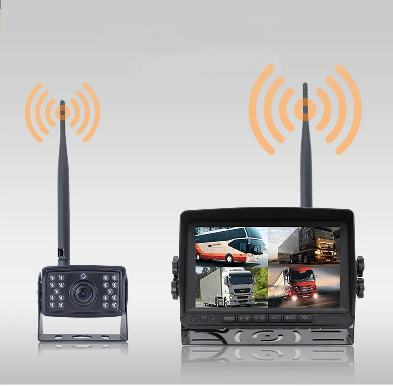 Digital wireless driving recorder with metal case, black finish, for 24V reversing camera systems
