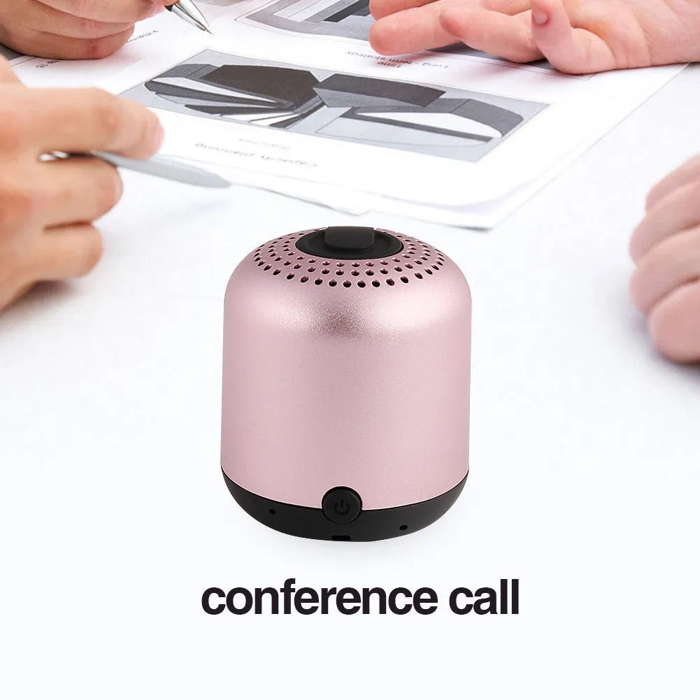 Hieha XQ11 cylindrical metal wireless Bluetooth speaker in various colours on a surface