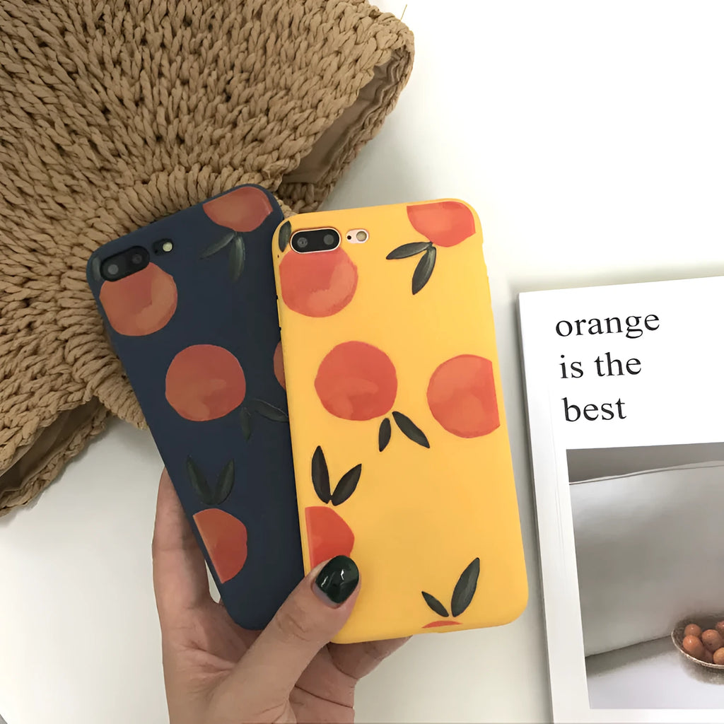 Blue TPU matte soft-shell phone case for iPhone on a white background.