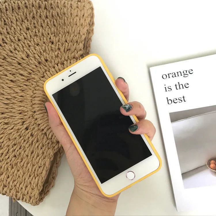 Blue TPU matte soft-shell phone case for iPhone on a white background.