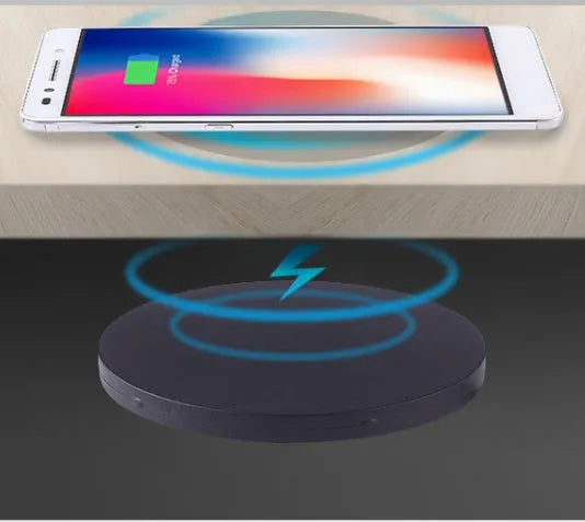 60mm round embedded wireless phone charger for installation in desks and bed heads