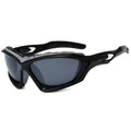 Cycling glasses with black PC frame and lens, stick sponge frame, UV400 protection, sports style for men