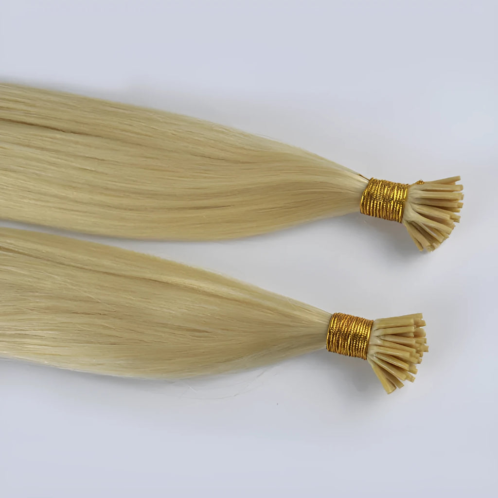 Fashion straight human hair wig extension in yellow, available in sizes 30cm to 55cm