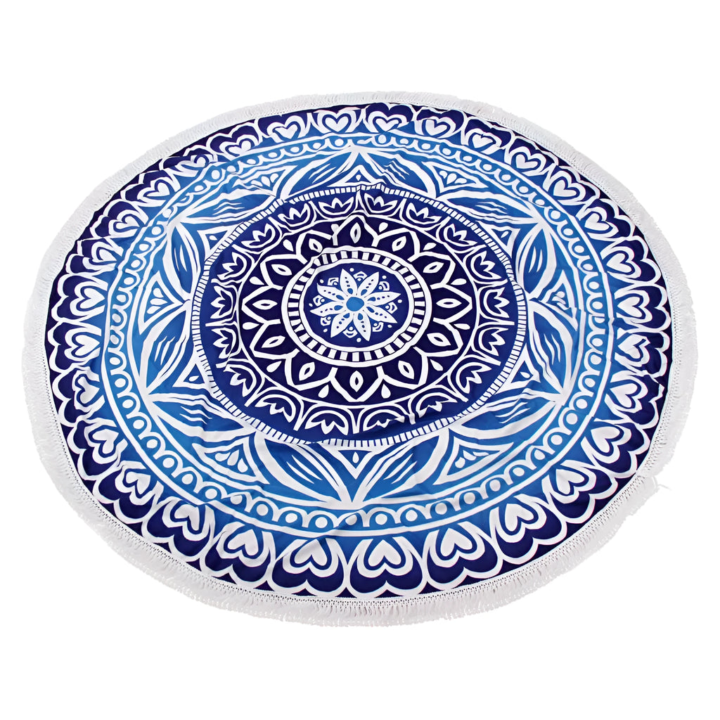 Round polyester bath towel with digital print, 150cm diameter, in style option 1