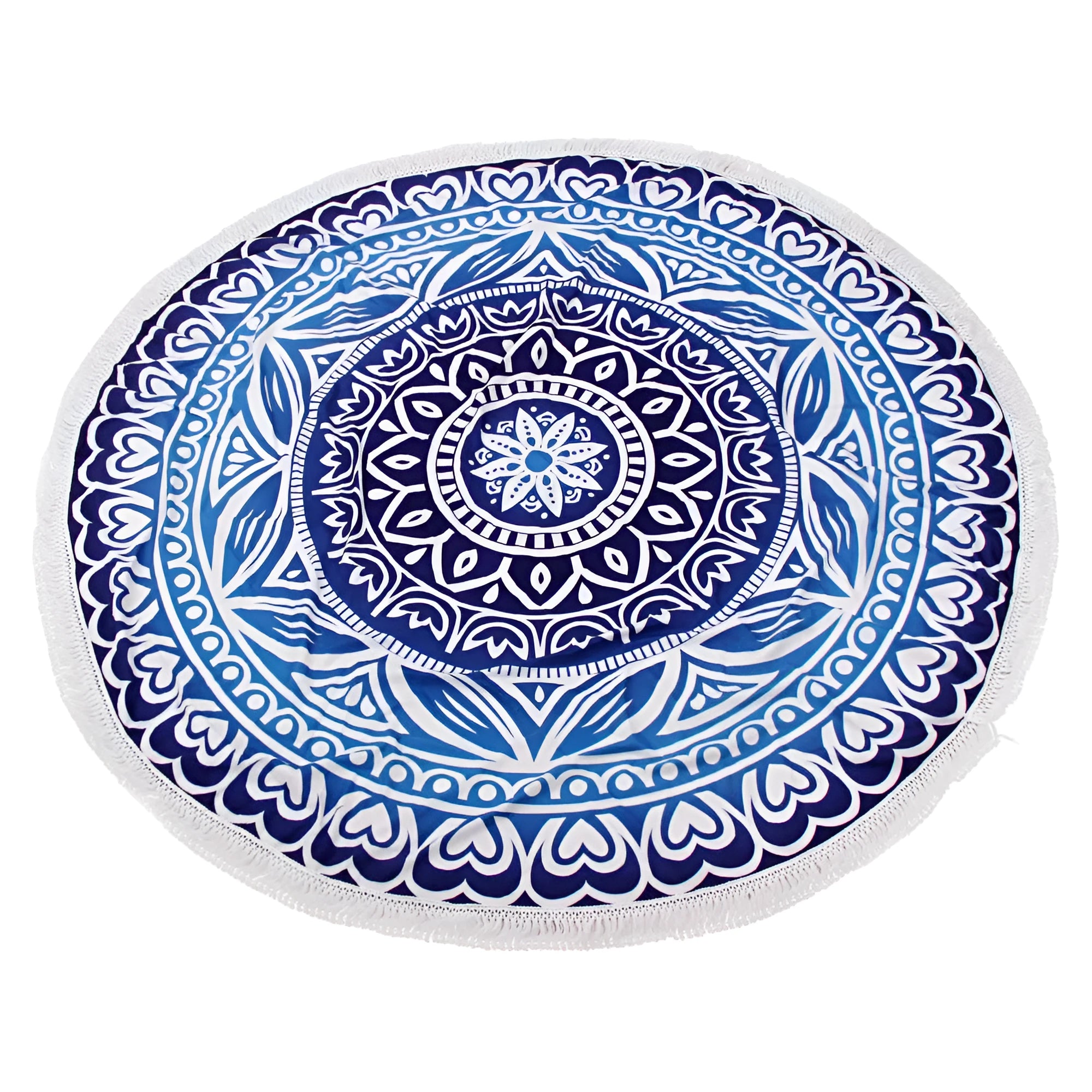 Round polyester bath towel with digital print, 150cm diameter, in style option 1