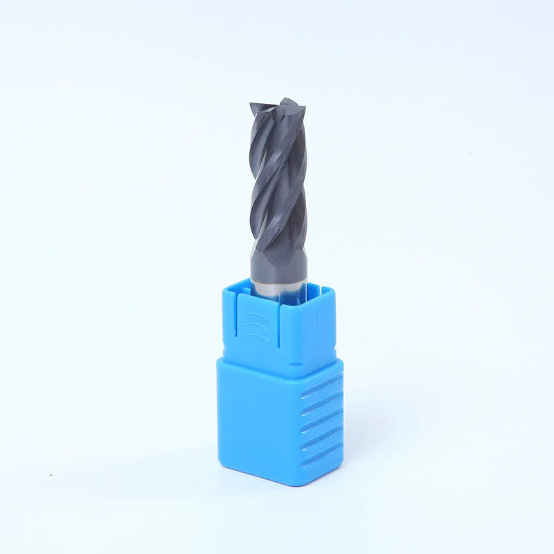 Carbide spiral milling cutter set with straight shanks in multiple industrial sizes