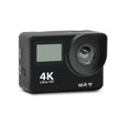 4K HD dual screen WiFi sports camera with remote control, waterproof to 30 metres, black and silver models