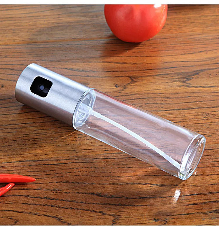 ABS and glass push-type oil vinegar spray bottle with 100ml capacity for kitchen and BBQ use
