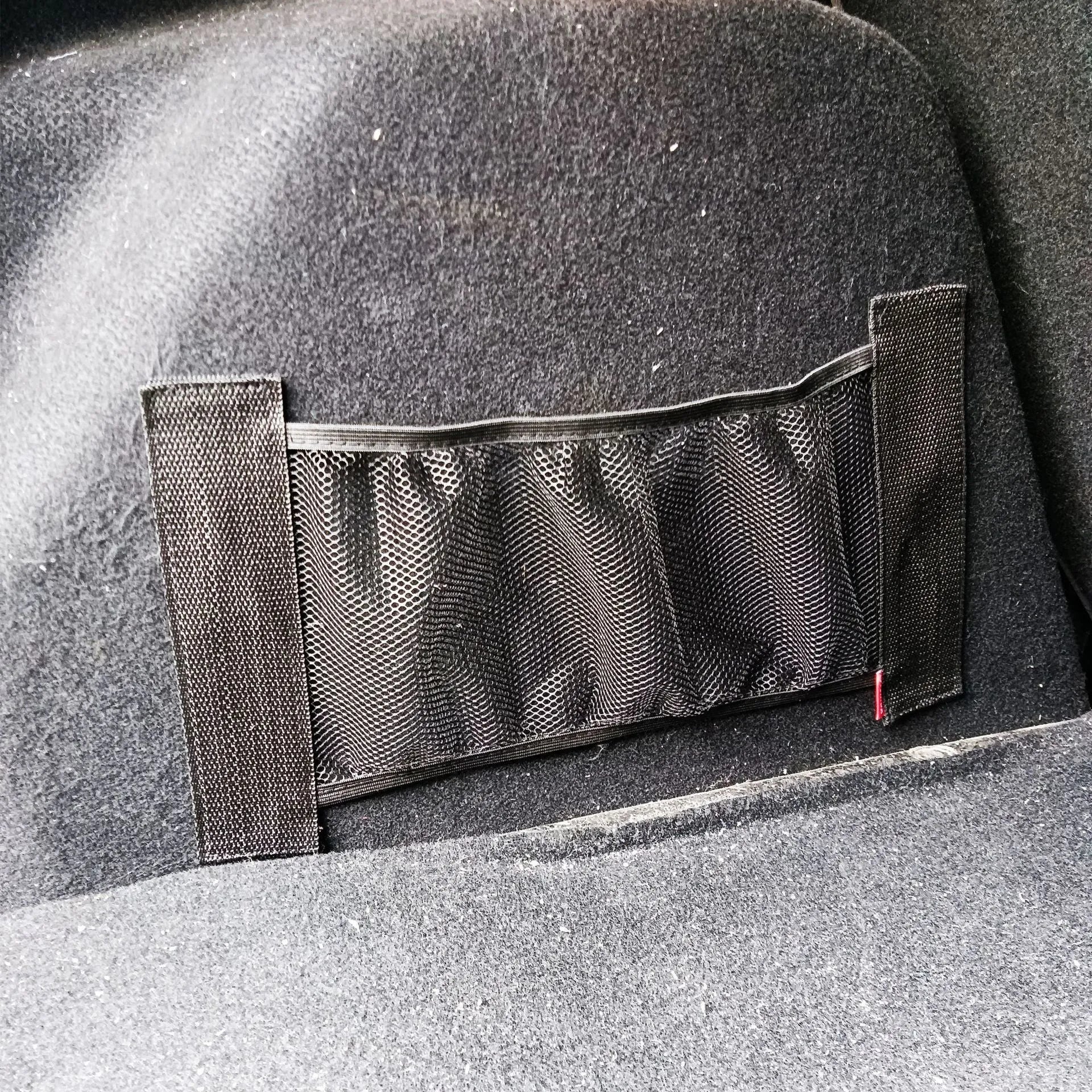 Polyester elastic storage net for car boot organisation in two sizes