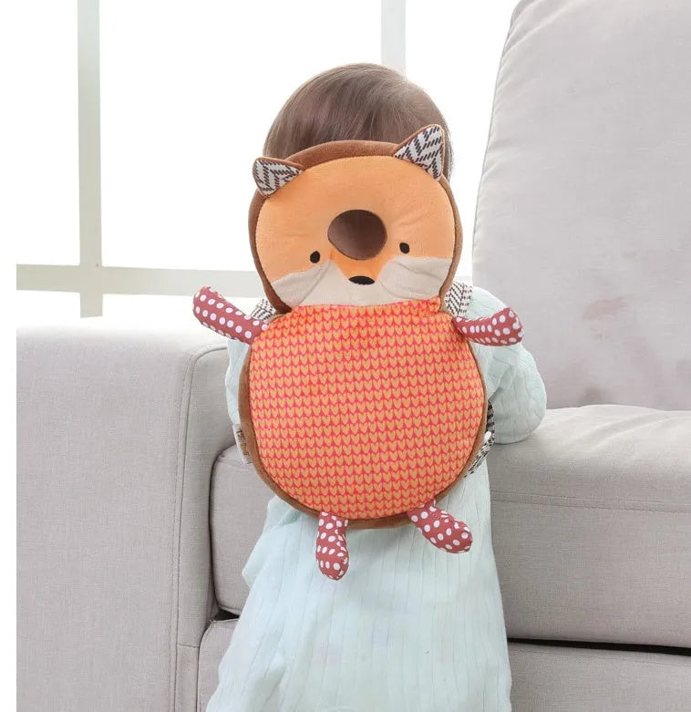 Cotton baby head protection hat in bear design, 34x19.5cm, for toddler walking safety