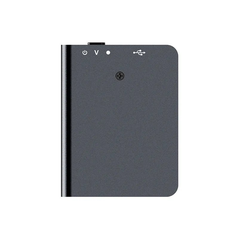 Black zinc alloy digital voice recorder with noise reduction and USB 2.0