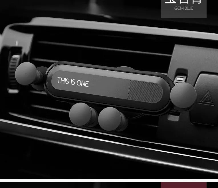 Universal car phone holder mounted on vehicle air vent with adjustable side clamps and rotation mechanism