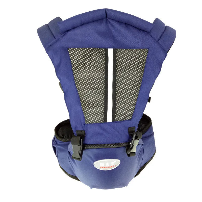 Front hold baby carrier waist stool with blue 3D breathable mesh for 3-36 months baby up to 20KG