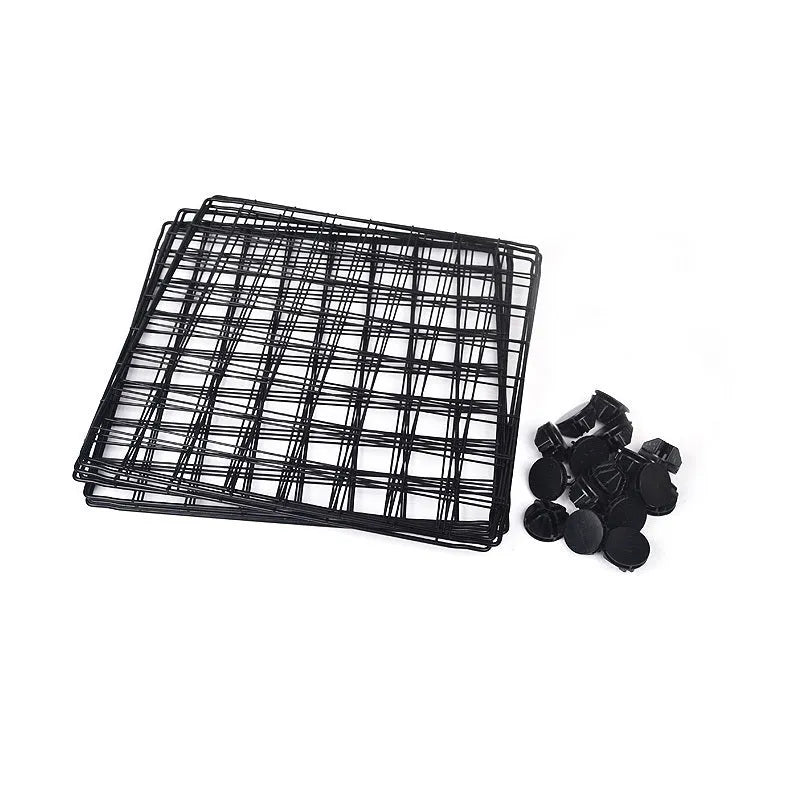 Black 6-piece environment-friendly metal pet fence panels for garden and indoor pet enclosure
