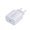 Type-C PD20W fast charging head with USB-C connector and white casing, available in multiple plug standards