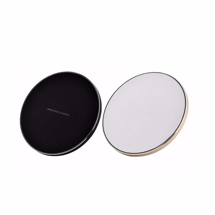Ultra-thin 98mm square wireless charging pad in black, red, white, and yellow colour options