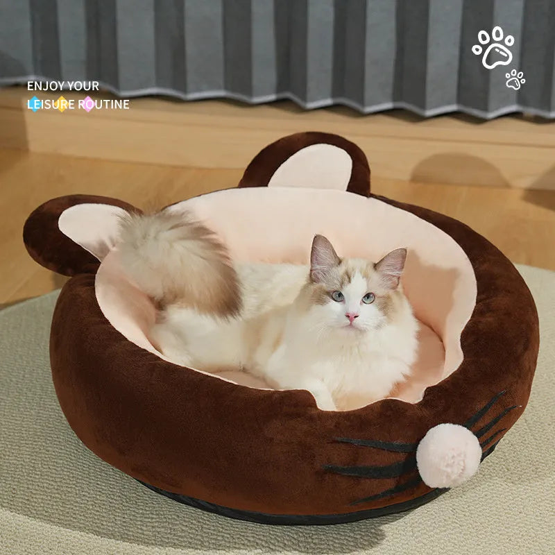 Lamb wool kennel soft pad in coffee colour, PP cotton filling, calming pet bed for dogs and cats