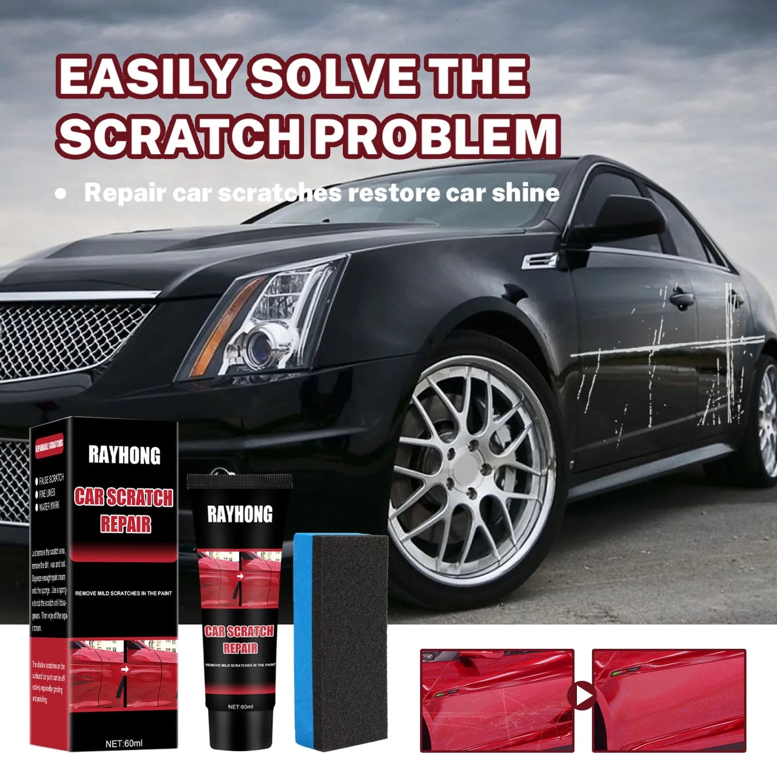 60ml car scratch repair wax bottle for automotive paint surface maintenance