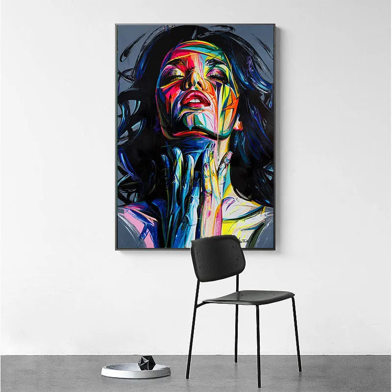 Black smokey girl theme personal portrait oil painting wall art decoration