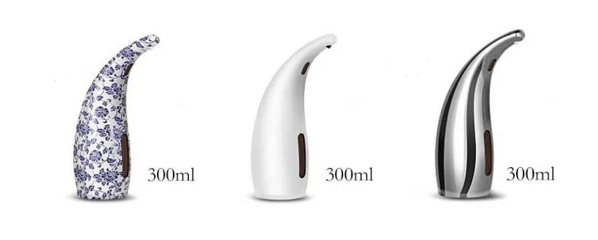 Automatic liquid soap dispenser with infrared sensor, 300mL, IPX6 waterproof, visible window, ABS body in white finish