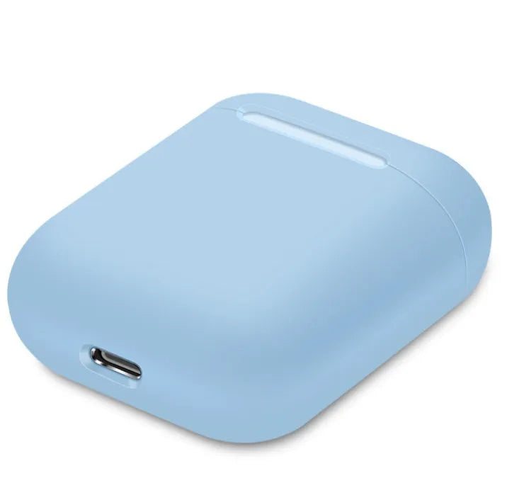 Silicone protective cover for Apple AirPods charging case in a split style design, shown in a selection of colours.