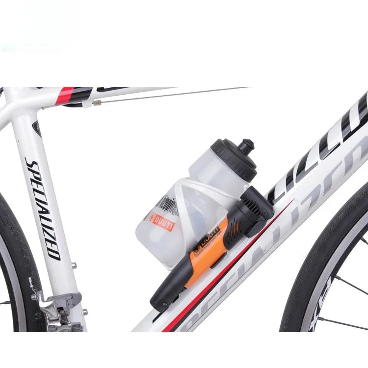 Bicycle mountain bike mini inflator in plastic with multiple colour options
