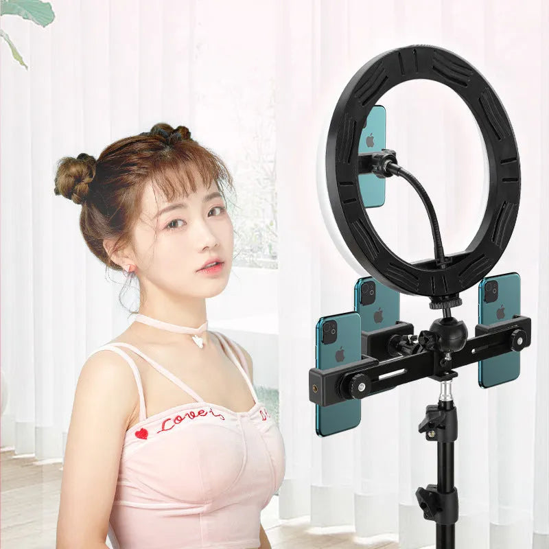 10-inch ring selfie light with 19cm metal bracket for smartphone photography